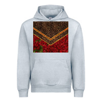 Heather Grey red roses with leopard Urban Hoodie - TumblerDesignByShophia