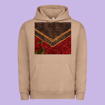 Red Roses With Leopard Urban Hoodie Designed By Tumblerdesignbyshophia