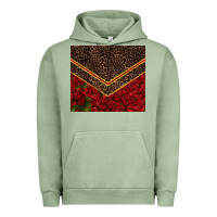 Pigment Oil Green red roses with leopard Urban Hoodie - TumblerDesignByShophia