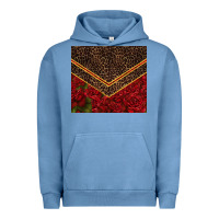 Pigment Pebble Blue red roses with leopard Urban Hoodie - TumblerDesignByShophia