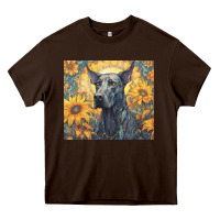 Chocolate Brown great dane Heavy Core Tee - Unal Design