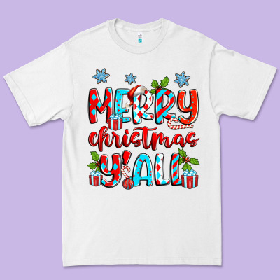 Merry Christmas Y'all Premium Tee Designed By Zillion Design Studio