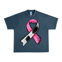 Midnight Navy breast cancer sport ribbons Urban Heavy Tee - AdoDesignShop