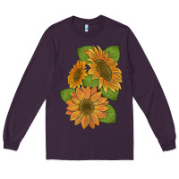 Plum sunflowers Long Sleeve Tee - Artiststas
