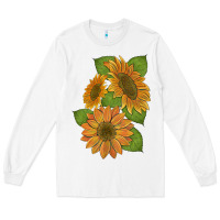 White sunflowers Long Sleeve Tee - Artiststas