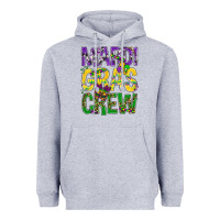 Heather Grey Mardi Gras crew Heavyweight Hoodie - BundleAndBundleShop