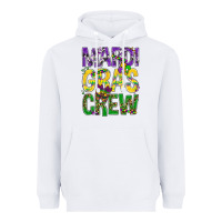 White Mardi Gras crew Heavyweight Hoodie - BundleAndBundleShop