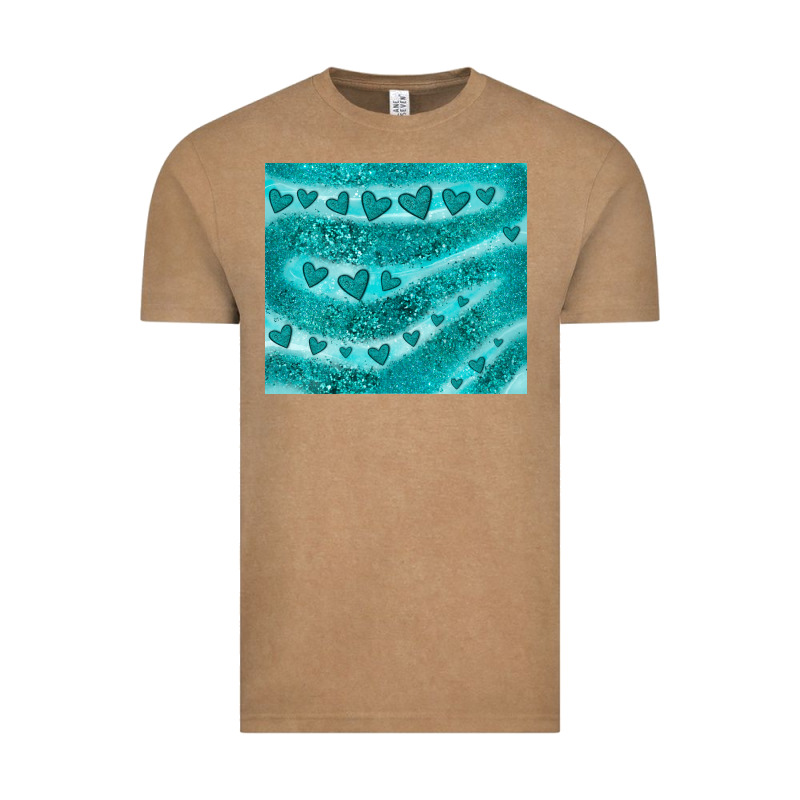 Turquoise Glitter Heart Vintage Tee by JahusDesignShop | Teevron