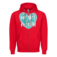 Red i have got a good heart but this mouth Zipper Hoodie - MaliasSmallBusiness