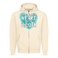 Sandshell i have got a good heart but this mouth Zipper Hoodie - MaliasSmallBusiness