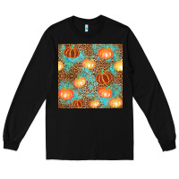 Black plaid fall pumpkin seamless Long Sleeve Tee - AdoDesignShop