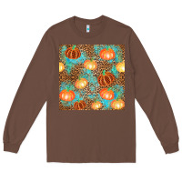 Chestnut plaid fall pumpkin seamless Long Sleeve Tee - AdoDesignShop