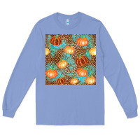 Colony Blue plaid fall pumpkin seamless Long Sleeve Tee - AdoDesignShop