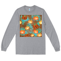 Heather Grey plaid fall pumpkin seamless Long Sleeve Tee - AdoDesignShop