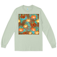 Matcha plaid fall pumpkin seamless Long Sleeve Tee - AdoDesignShop