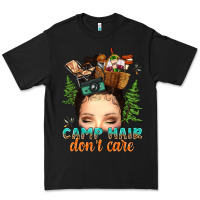 Black messy bun camp hair dont care Premium Tee - texasbilliewilder