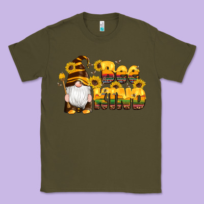 Western Bee Kind Gnomes Bee Honey Sunflowers Leopard Serape Classic Tee Designed By Artiststas