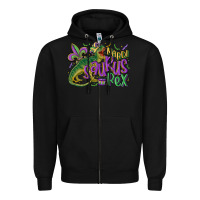 Black mardi saurus rex mardi gras Zipper Hoodie - MaliasSmallBusiness