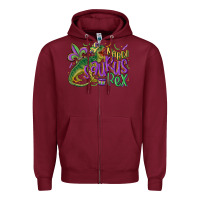 Burgundy mardi saurus rex mardi gras Zipper Hoodie - MaliasSmallBusiness