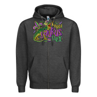 Charcoal Heather mardi saurus rex mardi gras Zipper Hoodie - MaliasSmallBusiness