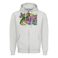 Dove Grey mardi saurus rex mardi gras Zipper Hoodie - MaliasSmallBusiness