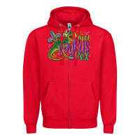 Red mardi saurus rex mardi gras Zipper Hoodie - MaliasSmallBusiness