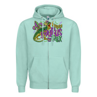 Seafoam mardi saurus rex mardi gras Zipper Hoodie - MaliasSmallBusiness