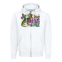 White mardi saurus rex mardi gras Zipper Hoodie - MaliasSmallBusiness