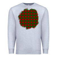 Heather Grey Christmas Tartan Patch Premium Sweatshirt - BundleAndBundleShop