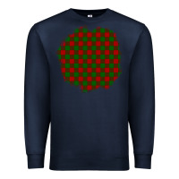 Navy Christmas Tartan Patch Premium Sweatshirt - BundleAndBundleShop