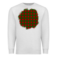 Oatmeal Heather Christmas Tartan Patch Premium Sweatshirt - BundleAndBundleShop
