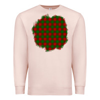 Pale Pink Christmas Tartan Patch Premium Sweatshirt - BundleAndBundleShop