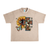 French Oak leopard cross sunflower butterfly Urban Heavy Tee - JahusDesignShop
