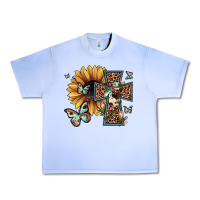 Grape Ice leopard cross sunflower butterfly Urban Heavy Tee - JahusDesignShop