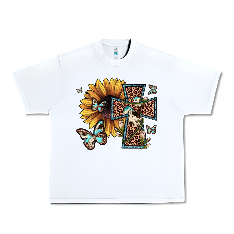 Leopard Cross Sunflower Butterfly Urban Heavy Tee by JahusDesignShop | Teevron