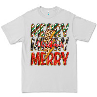 Merry Christmas Lightning Bolt Premium Tee | Teevron