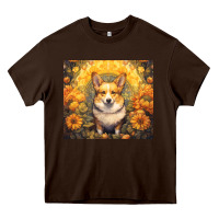Chocolate Brown pembroke welsh corgi Heavy Core Tee - Unal Design