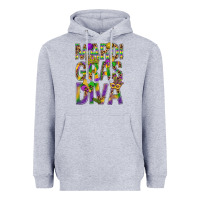 Heather Grey Mardi Gras diva Heavyweight Hoodie - BundleAndBundleShop