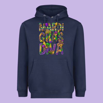Mardi Gras Diva Heavyweight Hoodie Designed By Bundleandbundleshop