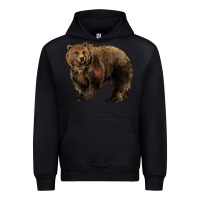 Black Grizzly Bear Urban Hoodie - HowdyJamesFarm