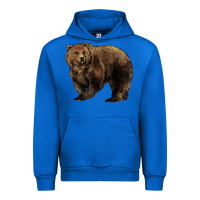 Cobalt Grizzly Bear Urban Hoodie - HowdyJamesFarm