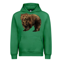 Emerald Grizzly Bear Urban Hoodie - HowdyJamesFarm