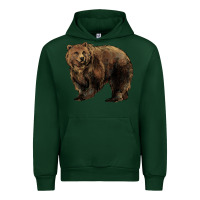 Forest Green Grizzly Bear Urban Hoodie - HowdyJamesFarm