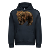 Navy Grizzly Bear Urban Hoodie - HowdyJamesFarm