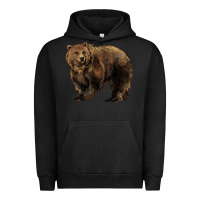 Pigment Black Grizzly Bear Urban Hoodie - HowdyJamesFarm