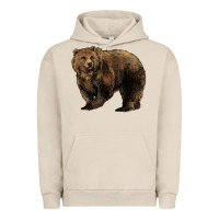 Pigment French Oak Grizzly Bear Urban Hoodie - HowdyJamesFarm
