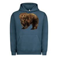 Pigment Midnight Navy Grizzly Bear Urban Hoodie - HowdyJamesFarm