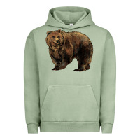 Pigment Oil Green Grizzly Bear Urban Hoodie - HowdyJamesFarm