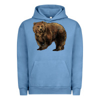 Pigment Pebble Blue Grizzly Bear Urban Hoodie - HowdyJamesFarm