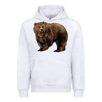 White Grizzly Bear Urban Hoodie - HowdyJamesFarm